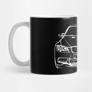 White E90 Car Sketch Art Mug